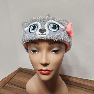 Fox Headband Ear Warmers Pink/Gray